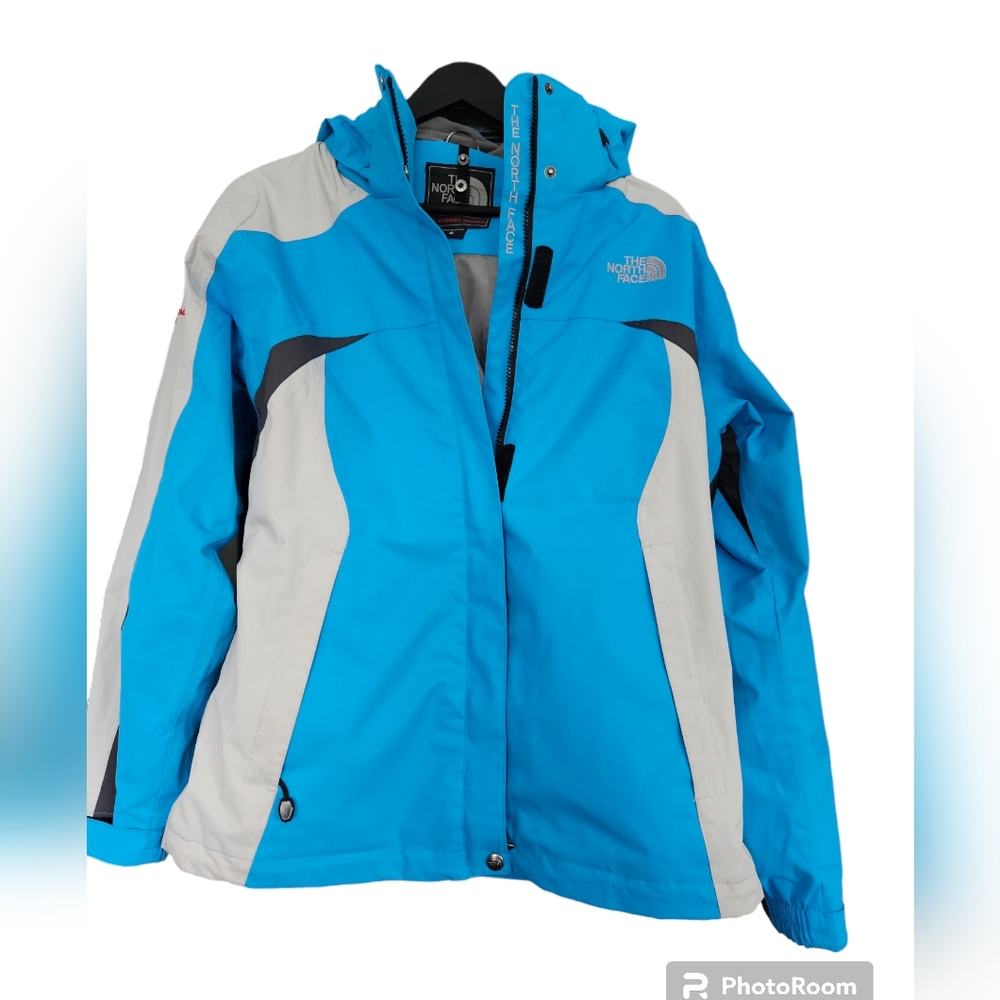 The North Face summit raincoat gore-tex blue grey black size small like new !